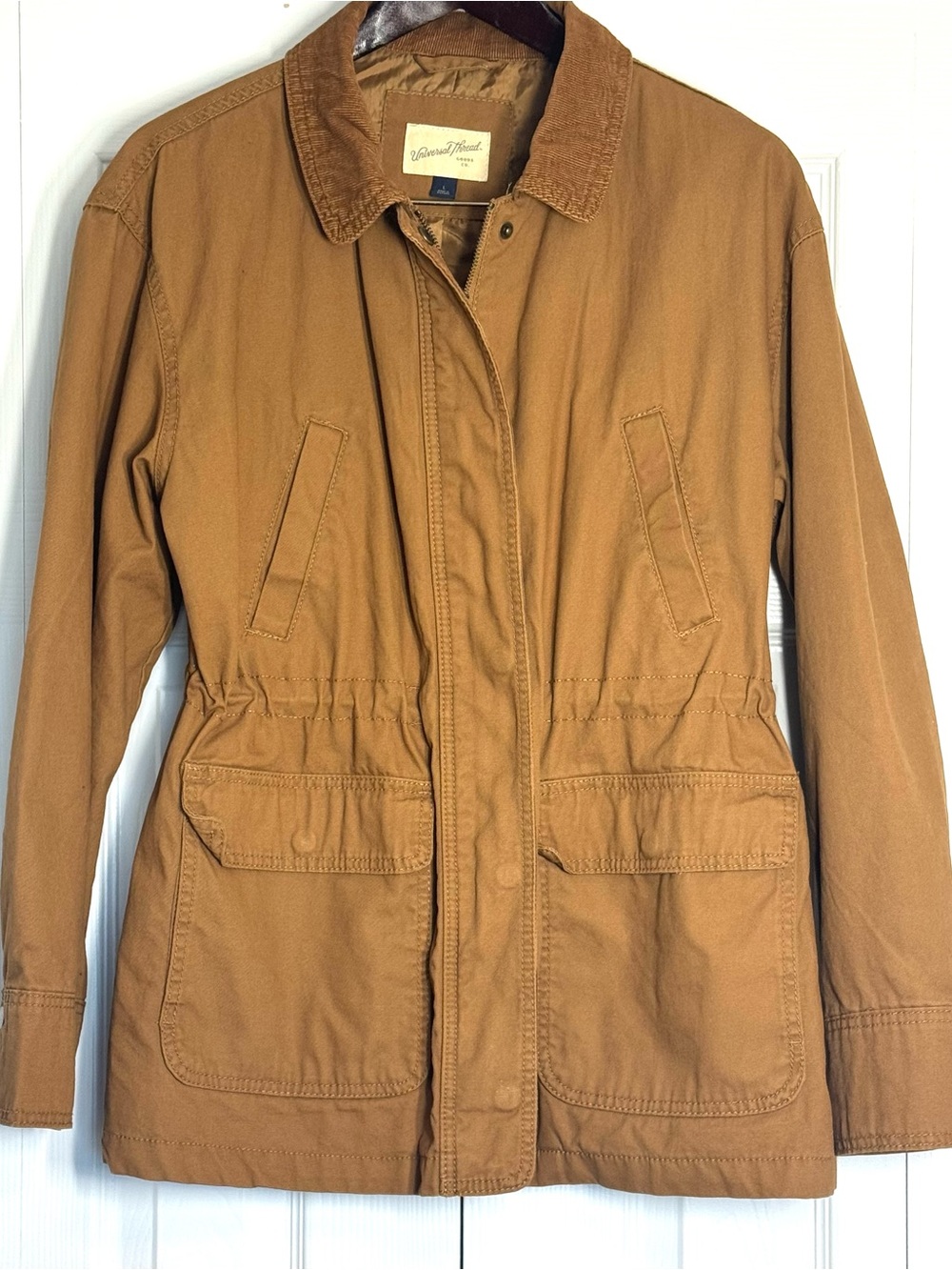 Universal Thread Brown/Camel Utility Barn Jacket Corduroy Collar Size L